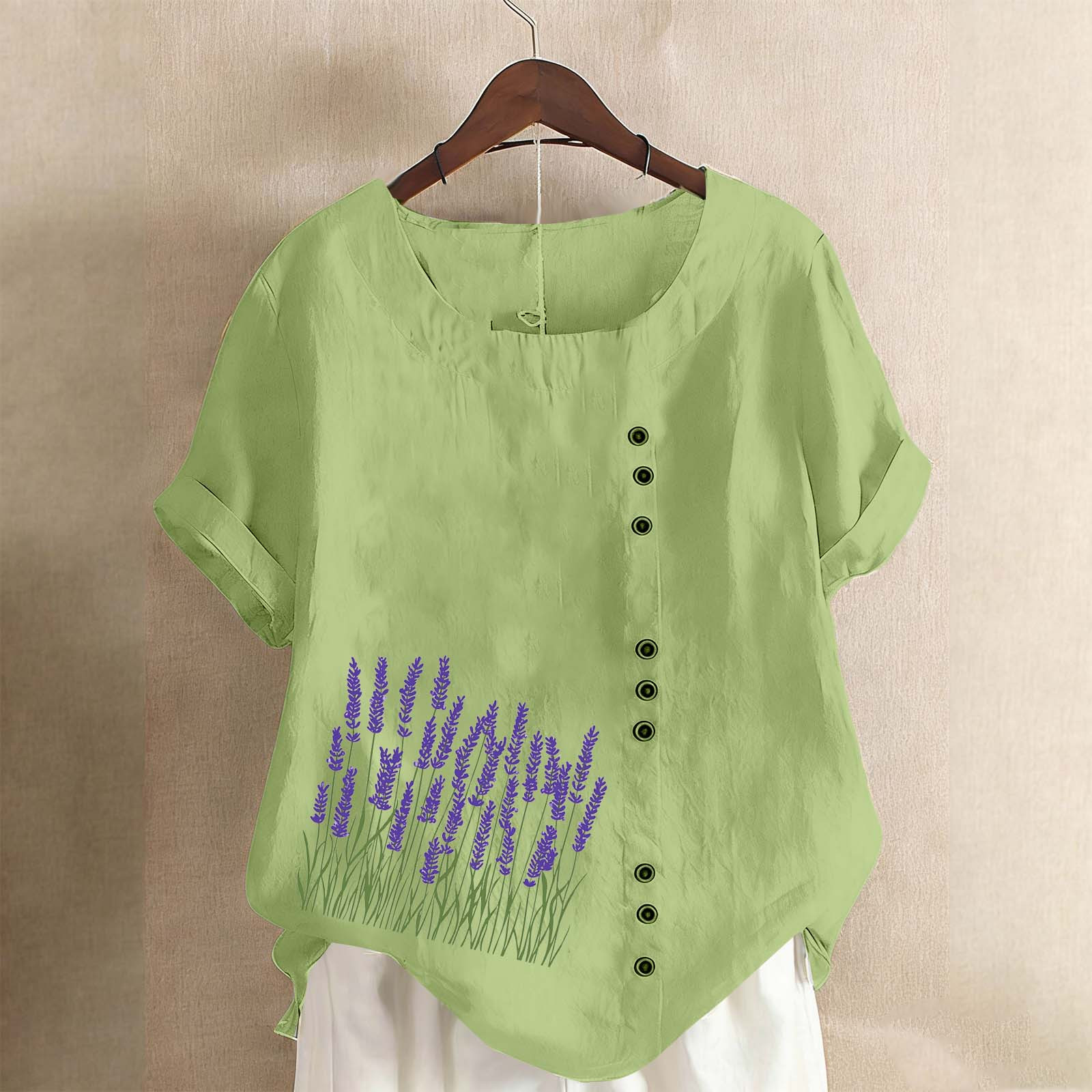 Style Co Womens Roll Sleeve Oversized Shirt Green Size S